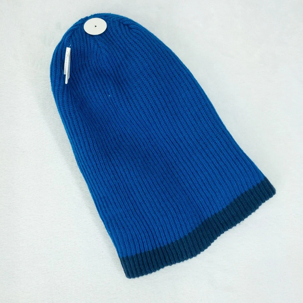 Merrell Campee Beanie Womens OS Nautical Blue Reversible Ribbed Knit Hat‎